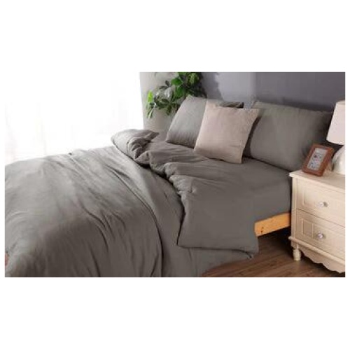 Microflannel duvet cover and sheet comb set queen charcoal