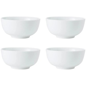 Mikasa Chalk 4 Piece Porcelain Cereal Bowl Set 14cm White