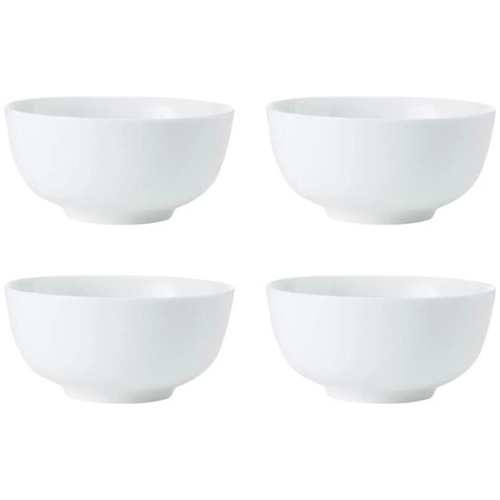 Mikasa Chalk 4 Piece Porcelain Cereal Bowl Set 14cm White