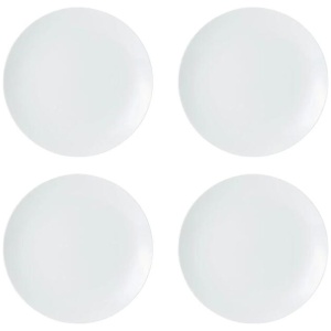 Mikasa Chalk 4 Piece Porcelain Dinner Plate Set 27cm White