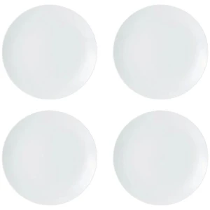 Mikasa Chalk 4 Piece Porcelain Dinner Plate Set 27cm White