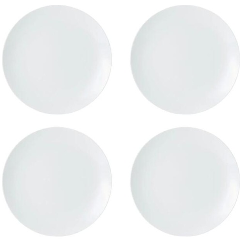 Mikasa Chalk 4 Piece Porcelain Dinner Plate Set 27cm White