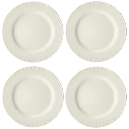 Mikasa Cranborne 4 Piece Stoneware Dinner Plate Set 27cm Cream