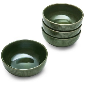 Mikasa Jardin 4 Piece Stoneware Cereal Bowl Set 15cm Green