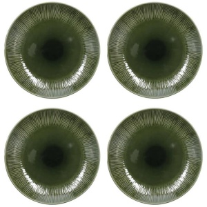 Mikasa Jardin 4 Piece Stoneware Dinner Plate Set 27cm Green