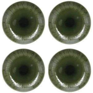 Mikasa Jardin 4 Piece Stoneware Dinner Plate Set 27cm Green