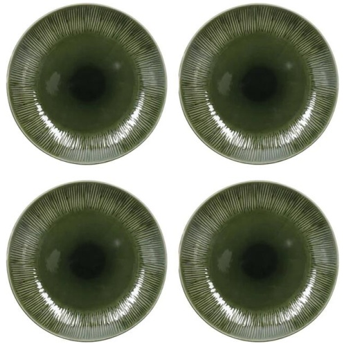 Mikasa Jardin 4 Piece Stoneware Dinner Plate Set 27cm Green
