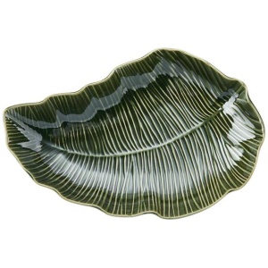 Mikasa Jardin Stoneware Leaf Serving Bowl 31.5cm Green