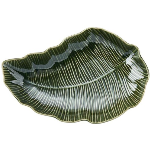 Mikasa Jardin Stoneware Leaf Serving Bowl 31.5cm Green