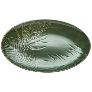 Mikasa Jardin Stoneware Oval Serving Platter 36cm Green