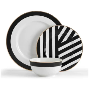 Mikasa Luxe Deco 12 Piece Fine China Dinner Set