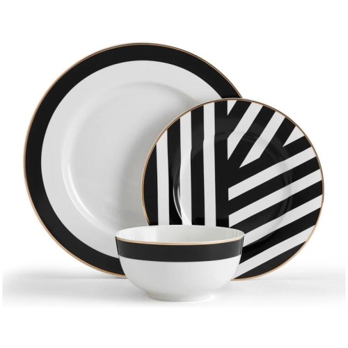 Mikasa Luxe Deco 12 Piece Fine China Dinner Set