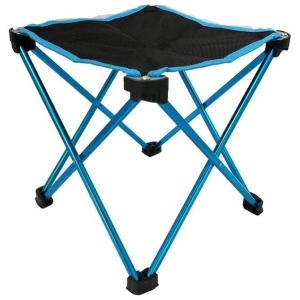 Mini Portable Outdoor Folding Stool Camping Fishing Picnic Chair Seat 80kg Blue