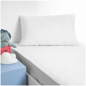 Minikins Junior Cotton Combo Fitted Sheet Set White King Single