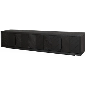 Miriam 2.23m Entertainment TV Unit - Textured Espresso Black by Interior Secrets - AfterPay Available