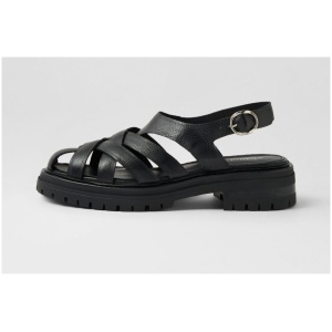 Mollini Abees Mo Black Leather Black Shoes Womens Shoes Casual Flat Shoes