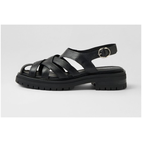 Mollini Abees Mo Black Leather Black Shoes Womens Shoes Casual Flat Shoes