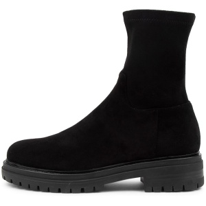 Mollini Alove Mo Black Stretch Microsuede Black Boots Womens Shoes Casual Ankle Boots