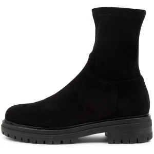 Mollini Alove Mo Black Stretch Microsuede Black Boots Womens Shoes Casual Ankle Boots