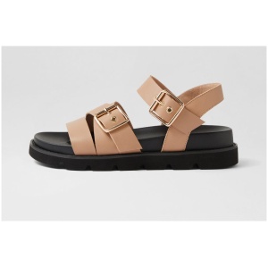 Mollini Carlin Mo Lt Taupe Black Sole Leather Lt Taupe Black Sole Sandals Womens Shoes Casual Sandals Flat Sandals
