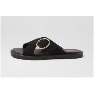 Mollini Dayar Mo Black Black Sole Suede Black Black Sole Sandals Womens Shoes Sandals Flat Sandals