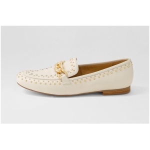 Mollini Garna Mo Cream Leather Cream Shoes Womens Shoes Casual Flat Shoes