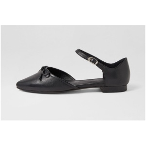 Mollini Gemila Mo Black Leather Black Shoes Womens Shoes Casual Flat Shoes