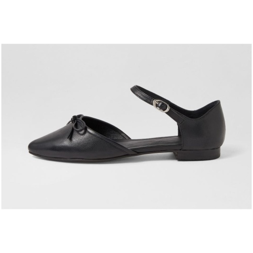 Mollini Gemila Mo Black Leather Black Shoes Womens Shoes Casual Flat Shoes