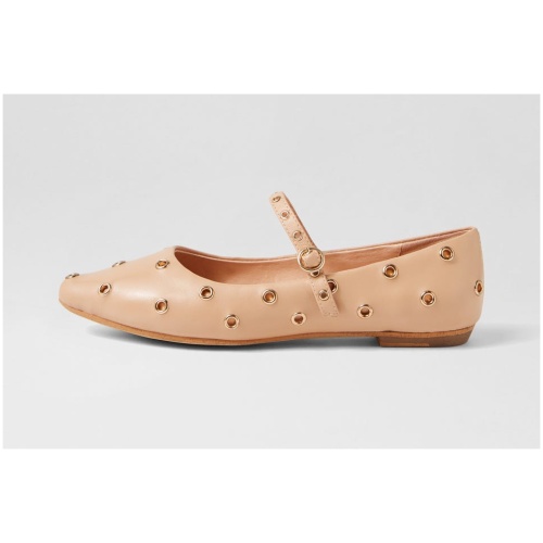 Mollini Ginee Mo Nude Leather Nude Shoes Womens Shoes Casual Flat Shoes