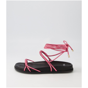 Mollini Hahn Mo Guava Metallic Black Sole Leather Guava Metallic Black Sole Sandals Womens Shoes Casual Sandals Flat Sandals