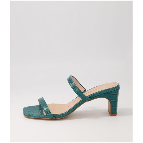 Mollini Hailed Mo Teal Croc Teal Sandals Womens Shoes Dress Heeled Sandals