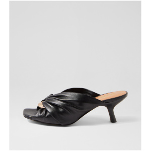 Mollini Halcyon Mo Black Leather Black Sandals Womens Shoes Dress Heeled Sandals