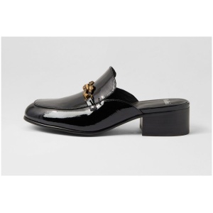 Mollini Jasper Mo Black Patent Leather Black Shoes Womens Shoes Casual Heeled Shoes