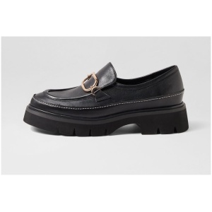 Mollini Kelly Mo Black Black Sole Leather Black Black Sole Shoes Womens Shoes Casual Flat Shoes