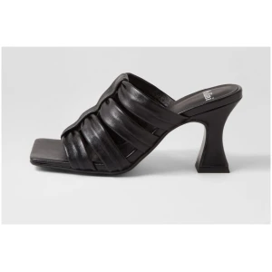 Mollini Merling Mo Black Leather Black Sandals Womens Shoes Dress Heeled Sandals
