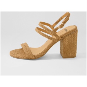 Mollini Ondia Mo Tan Tweed Tan Sandals Womens Shoes Casual Heeled Sandals