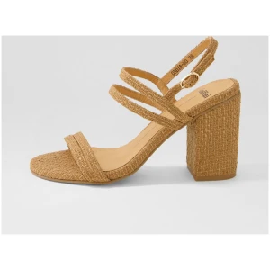 Mollini Ondia Mo Tan Tweed Tan Sandals Womens Shoes Casual Heeled Sandals