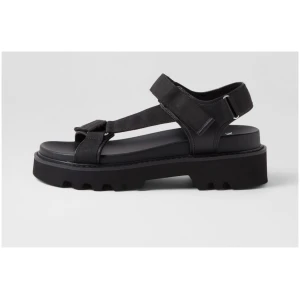 Mollini Tarek Mo Black Black Sole Fabric Leather Black Black Sole Sandals Womens Shoes Dress Heeled Sandals