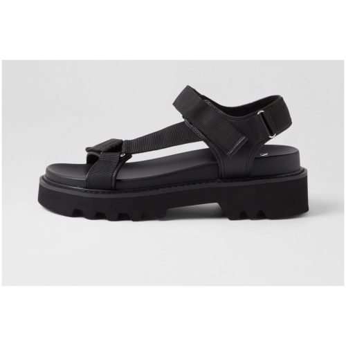 Mollini Tarek Mo Black Black Sole Fabric Leather Black Black Sole Sandals Womens Shoes Dress Heeled Sandals
