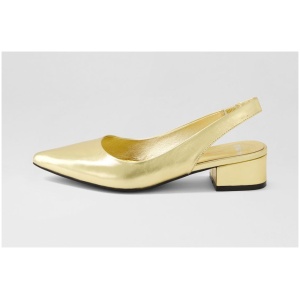 Mollini Themust Mo Gold Leather Gold Shoes Womens Shoes Casual Heeled Shoes