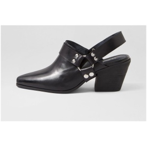 Mollini Ultimo Mo Black Leather Black Shoes Womens Shoes Casual Heeled Shoes