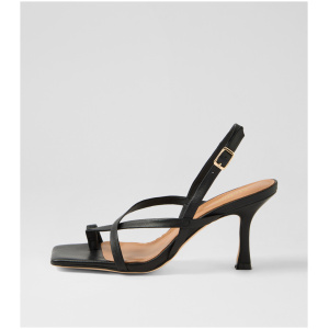 Mollini Witney Mo Black Leather Black Sandals Womens Shoes Dress Heeled Sandals