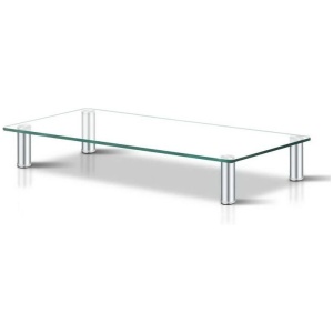 Monitor Stand Riser with Height Adjustable Computer Laptop Printer Screen Glass Display Shelf