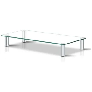 Monitor Stand Riser with Height Adjustable Computer Laptop Printer Screen Glass Display Shelf