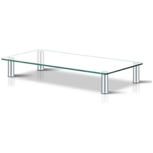 Monitor Stand Riser with Height Adjustable Computer Laptop Printer Screen Glass Display Shelf