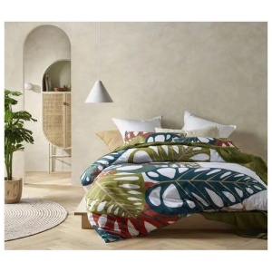Monstera Digital Printed Cotton Quilt Cover Set by Accessorize Queen