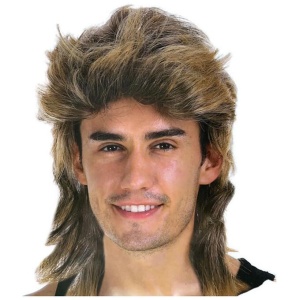Mullet Wig Hair Costume Party Dress Up 70s 80s Aussie Bogan Rock - Golden Blonde