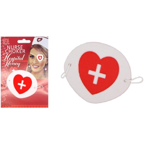 NURSE EYEPATCH Fancy Dress Hospital Heart Costume Ladies Doctor Party
