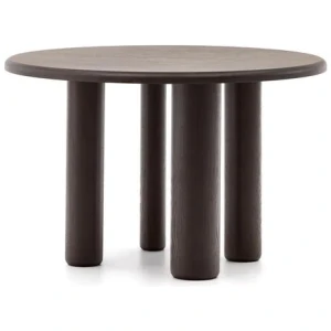 Nailem 1.2m Round Ash Wood Dining Table - Dark Chocolate by Interior Secrets - AfterPay Available