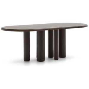 Nailem 2.2m Oval Ash Wood Dining Table - Dark Chocolate by Interior Secrets - AfterPay Available